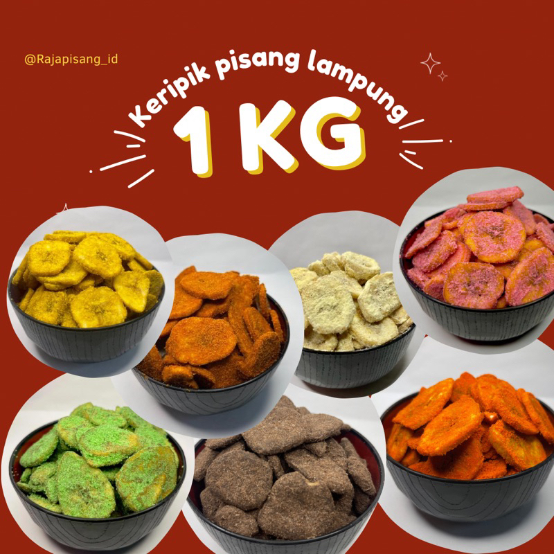 

1 kg Keripik pisang coklat & aneka rasa khas lampung (koin)