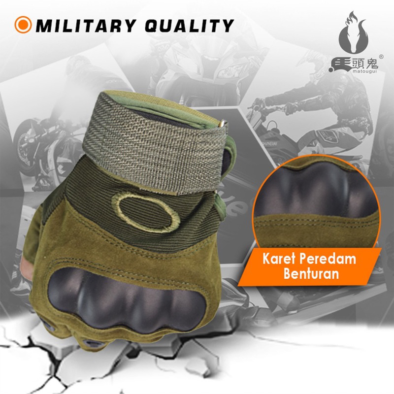 Sarung Tangan Setengah Jari Tactical Military Gloves Motor Sepeda