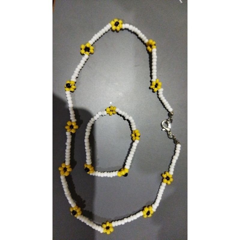 1 set kalung manik manik + gelang manik/beads diy