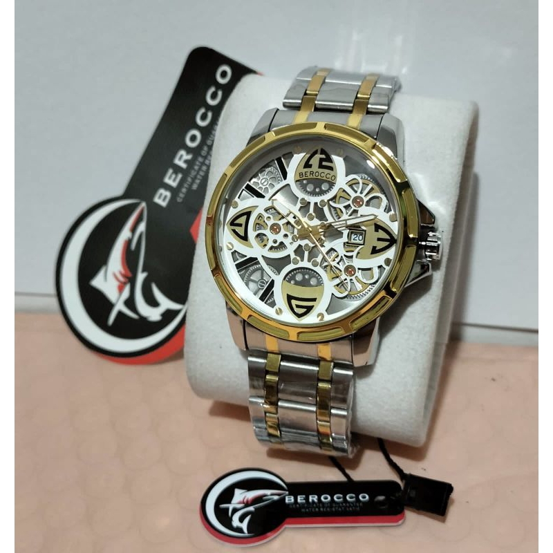 JAM TANGAN PRIA BEROCO RANTAI STAINLES STEEL TAHAN AIR WATER