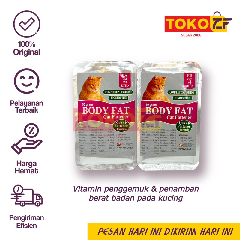 [BODY FAT CAT FATTENER] Vitamin Suplemen Penggemuk & Penambah Berat Badan Kucing | Nutrisi Nafsu Mak