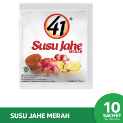 

Susu Jahe 41 Jahe Merah renceng isi 10 sachet