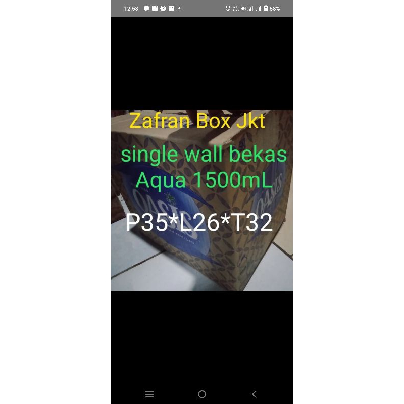 

dus bekas Aqua botol 1500mL berbagai merk ukuran P35*L26*T32