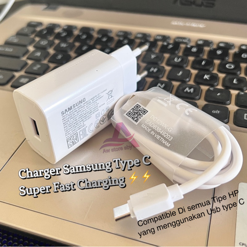 Charger Samsung Type C Fast Charging 3A Samsung A03S/A11/A12/A13/A30/A30S/A20S/A21S/A50/A22/A32/A31/A51/A52/A7 2018/ A8 Plus