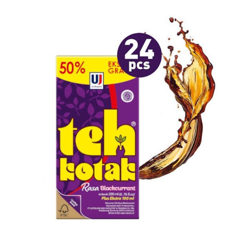 

Teh Kotak Rasa Blackcurrant 200ml + 100ml 1 dus isi 24