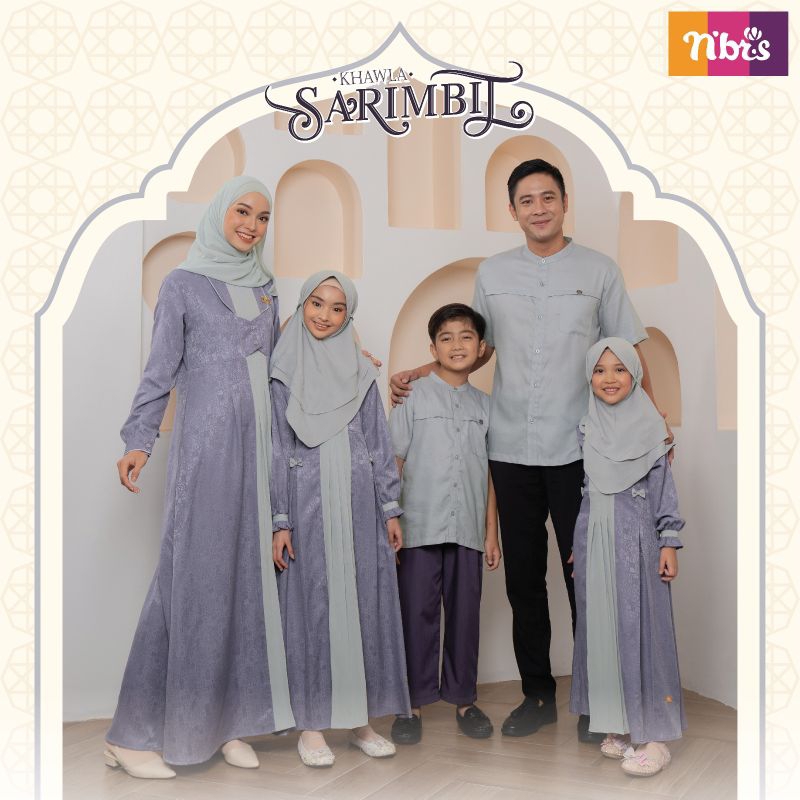 SARIMBIT KHAWLA VIOLET ORIGIN NIBRAS / FAMILY SET KELUARGA HARI RAYA / DISKON 35%