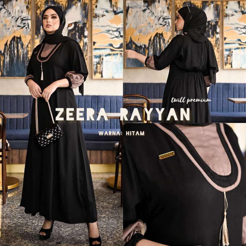 Daster Arab Zeera RAYYAN Midi Dress Busui Twill Premium Big Size