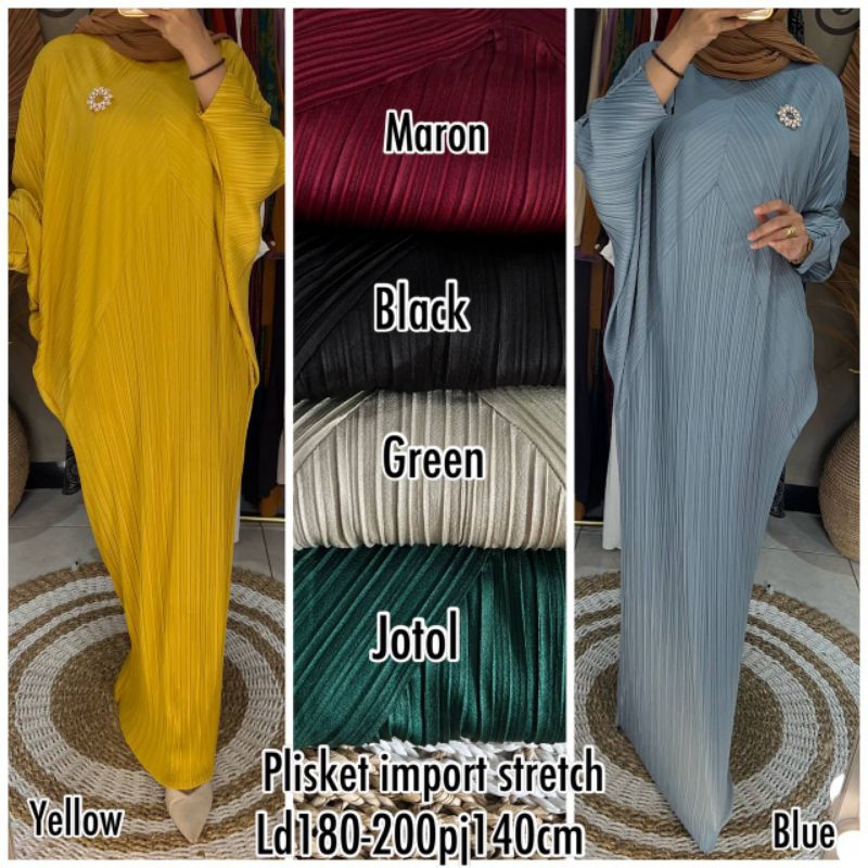 Kaftan Plisket / Abaya Saudi / Abaya Saudia / Kaftan Saudi / Abaya Arab / Abaya Hitam / Abaya Murah 