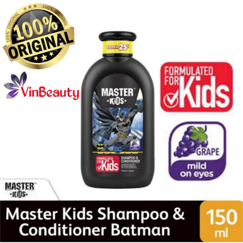 MASTER KIDS SHAMPOO &amp; CONTIONER BATMAN 150 ML GRAPE / SHAMPO BATMAN MASTER