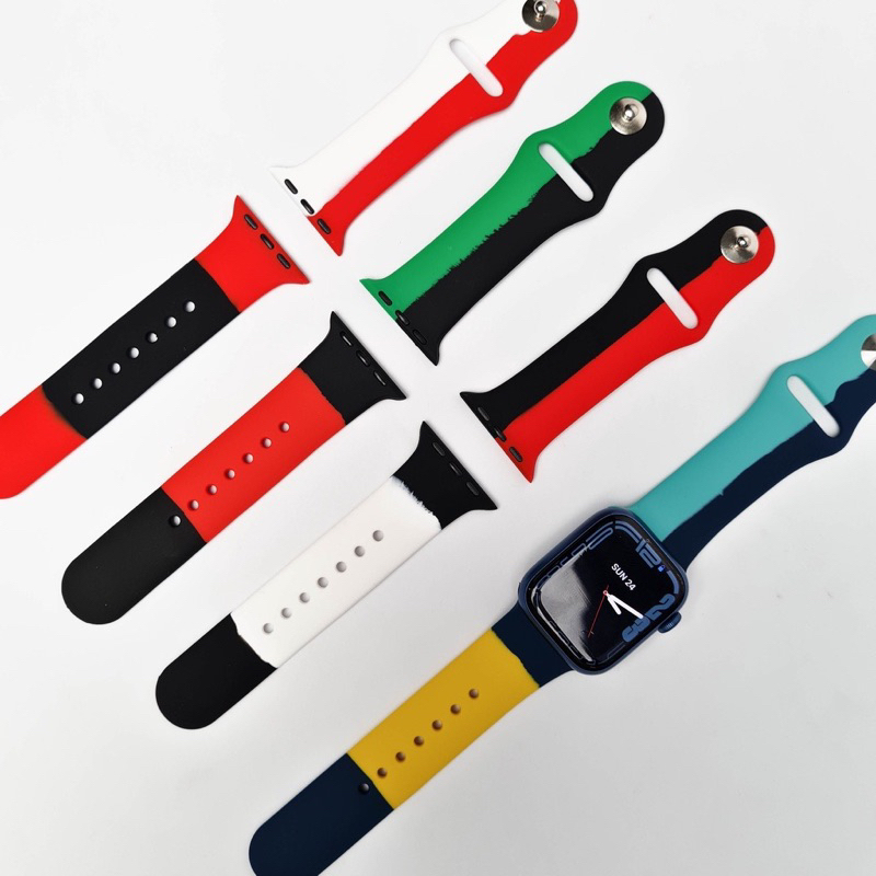 Strap SPORT UNITY Silicone untuk Apple Watch IWO HW T55 T500 49 45 44 42 41 40 38 mm Tali Jam Tangan Sport Band Premium iWatch series 1 2 3 4 5 6 7 8 9 ULTRA