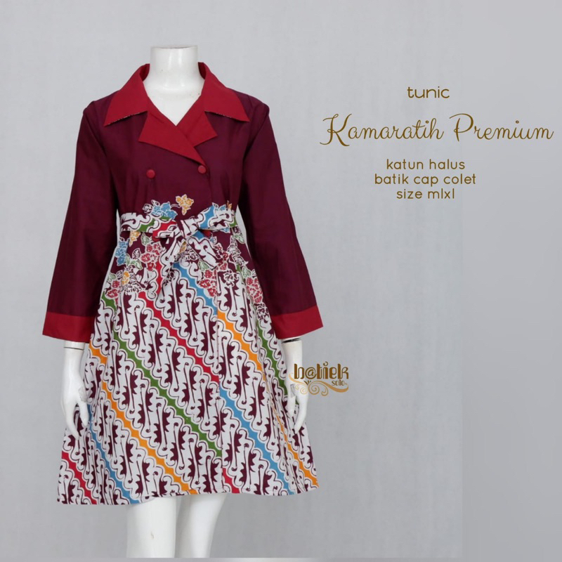 TUNIC KAMARATIH PREMIUM TUNIC PIAS KOIN TIRTO TUNIC BATIK KEIINIAN SERAGAMAN