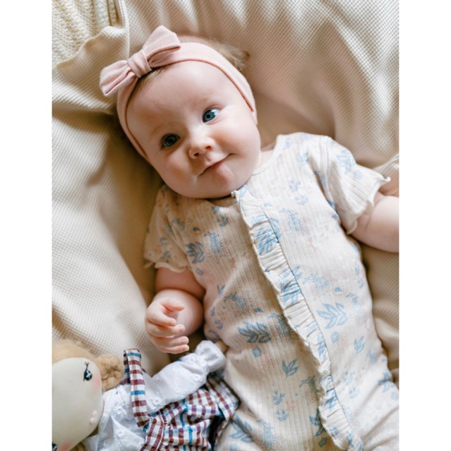 DINOANDBUNNY - SHORT SLEEP RUFFLE - Bohopanna Sleepsuit Zipper - Baju Tidur Piyama Bayi dan Anak Perempuan