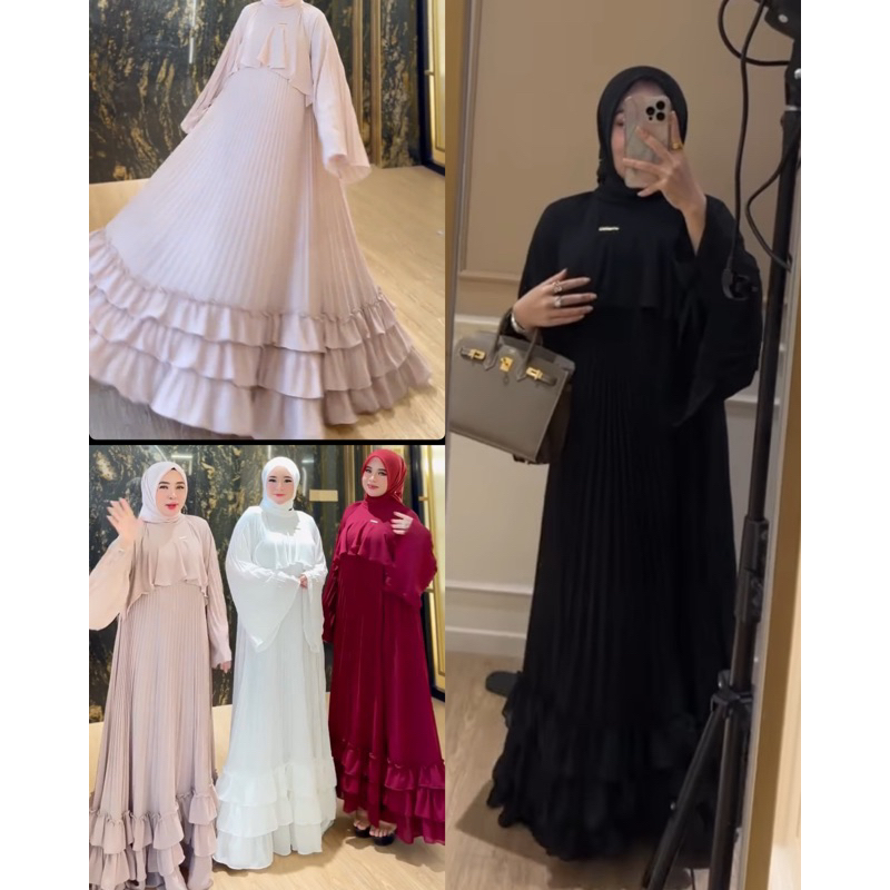 Gamis prisket renda dada