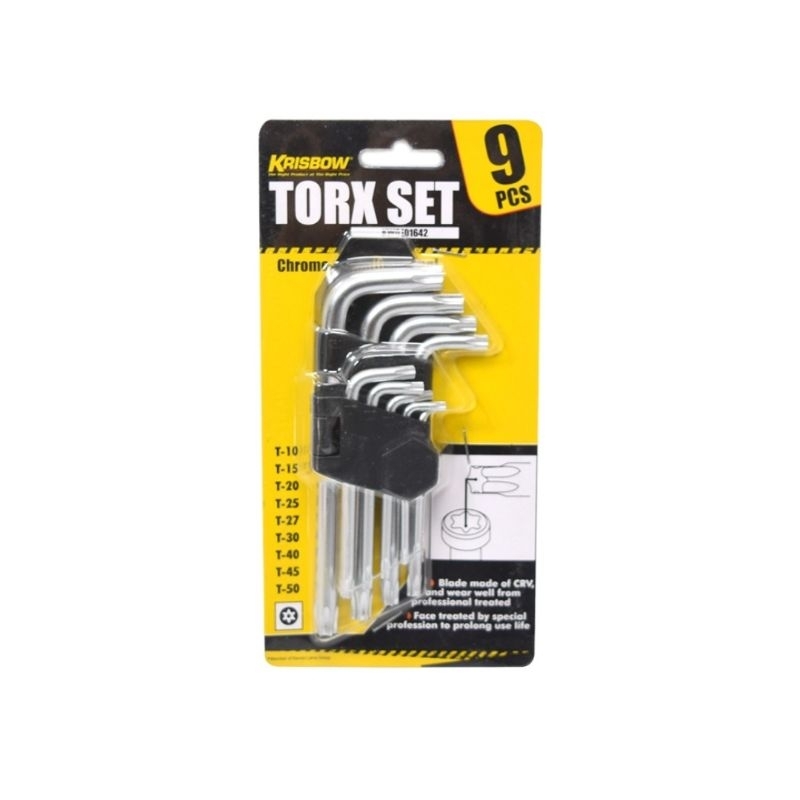 KRISBOW Kunci L Bintang / TORX WRENCH SET S T10-T50 9PC LPTWS3