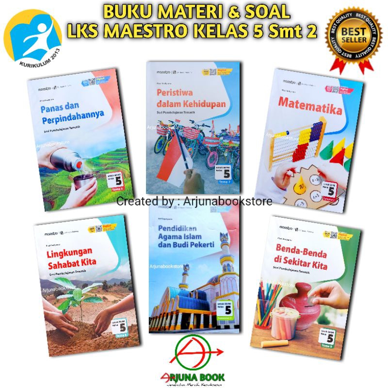 BUKU LKS MAESTRO TEMATIK KELAS 5 SD MAT JAWA INGGRIS AGAMA TEMA 6 7 8 9 Semester 2