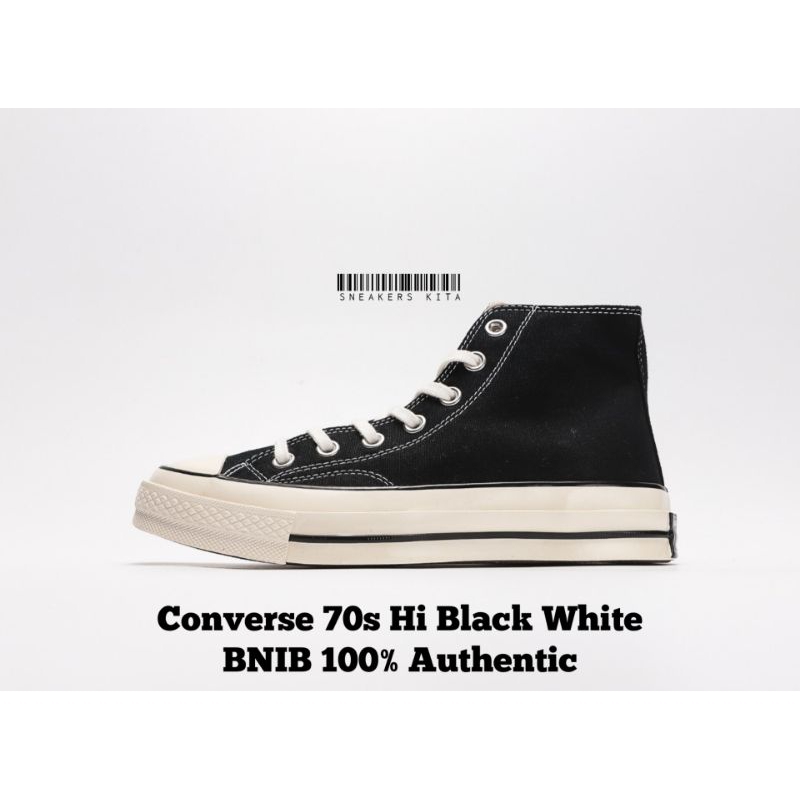 Sepatu Converse Chuck 70's Hi Black White 162050C BNIB 100% Authentic