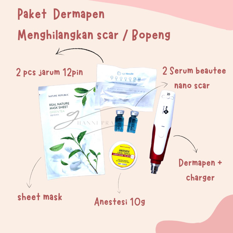 PAKET DERMAPEN MENGHILANGKAN SCAR BOPENG BEKAS JERAWAT BB GLOW BBGLOW LENGKAP TERMURAH