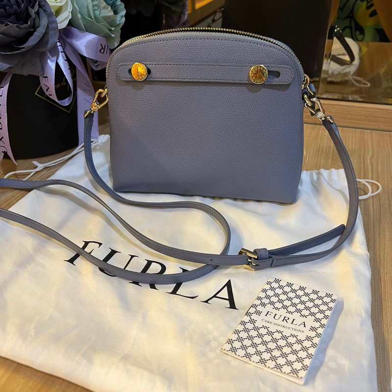 [PRELOVED] FURLA Piper Crossbody Bag Light Blue