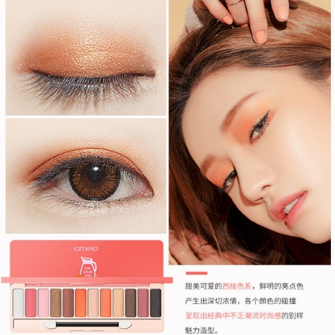 【COD】Eyeshadow Palette Pumpkin Earth Tone / Eyeshadow 10 Warna / Eyeshadow-Highlighter-Blushier / Eyeshadow Pearlescent Matte Tahan Lama-CH