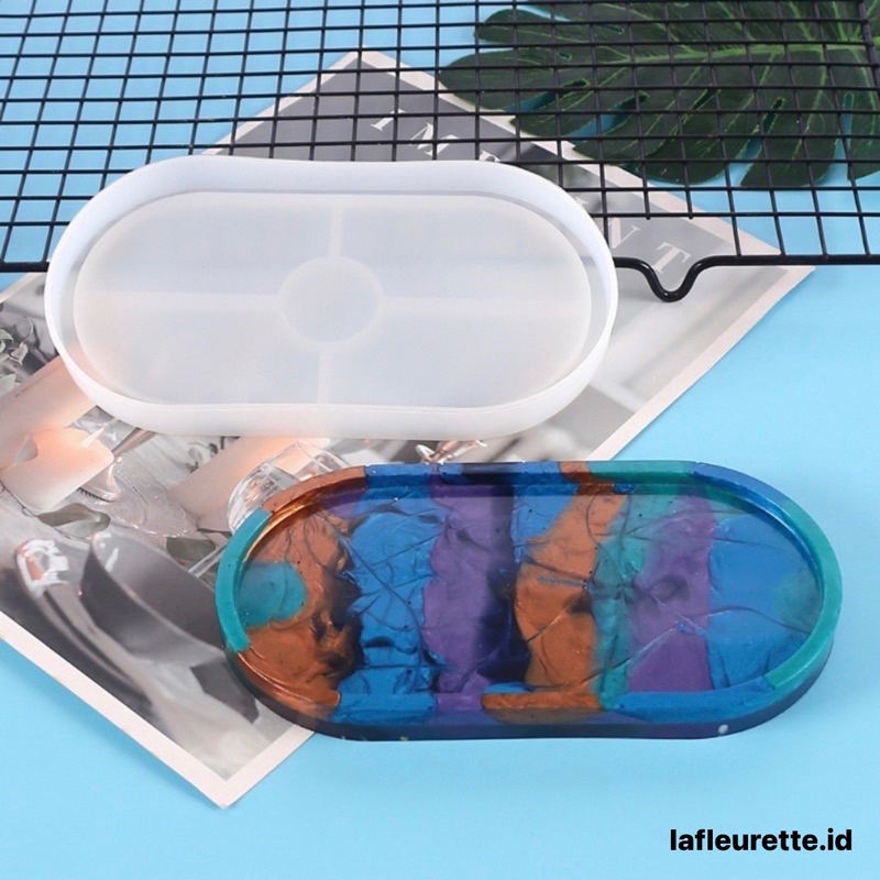 cetakan silikon tray / cetakan silikon oval / cetakan silikon tray oval / cetakan silikon untuk kerajinan resin