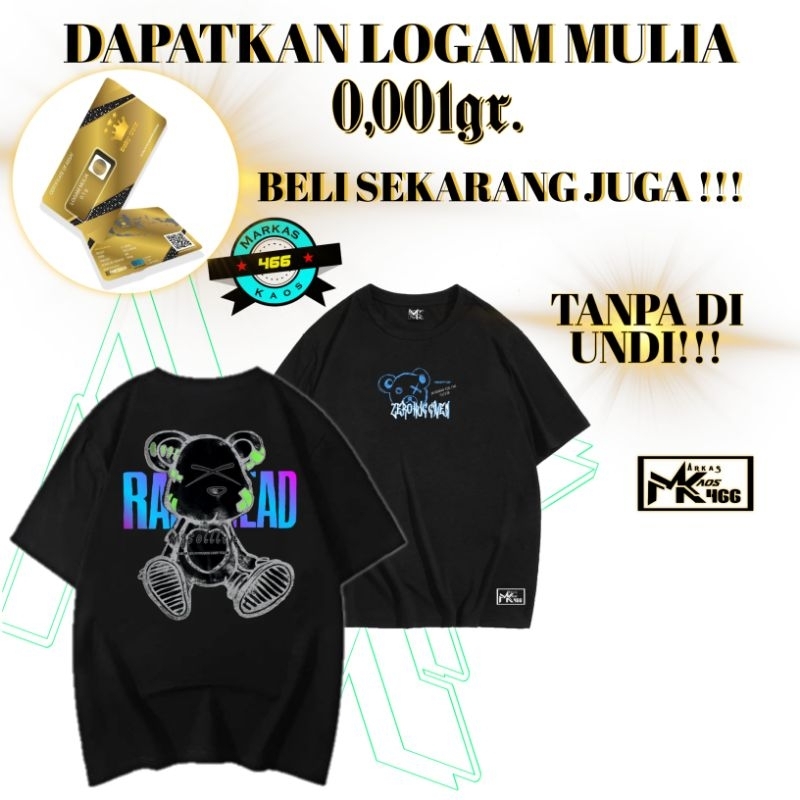 T SHIRT BEAR REFLEKTIF | KAOS BEAR STREET STYLE | KAOS OVERSIZE || BISA DESAIN SUKA SUKA