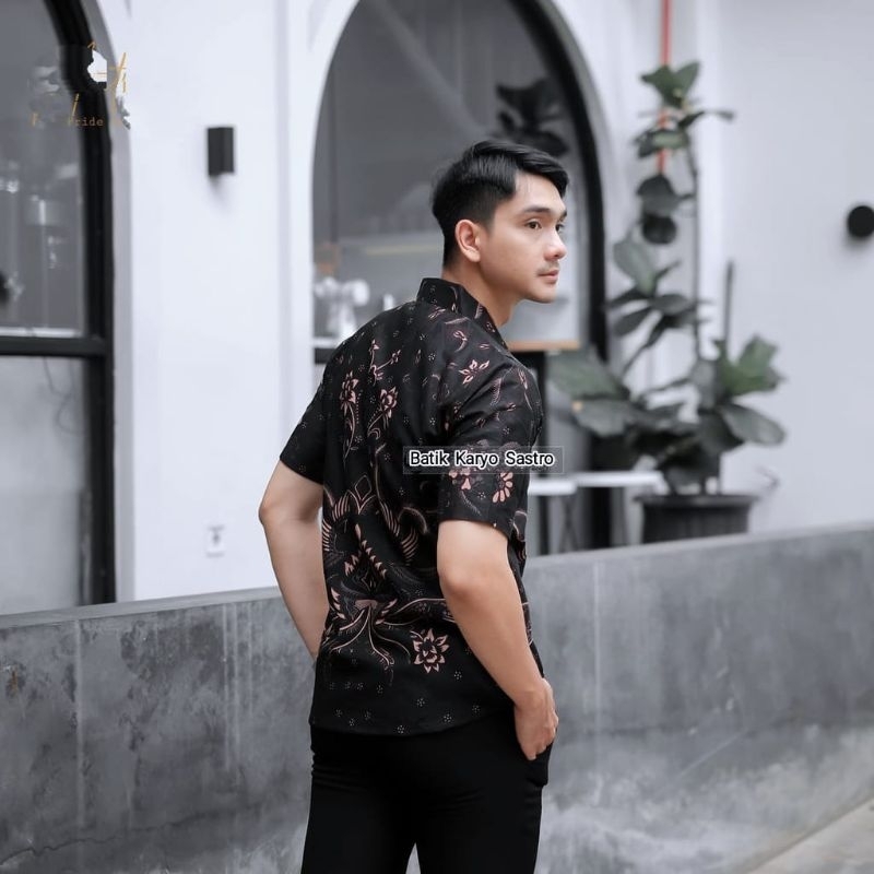 Kemeja Batik Pria Lengan Pendek Slimfit Premium Baju Modern Katun Lapis Furing