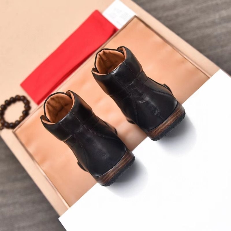 sepatu boot cowok bal ly sepatu pria sneaker high top men shoes strip mirror hitam p1shoes kulit