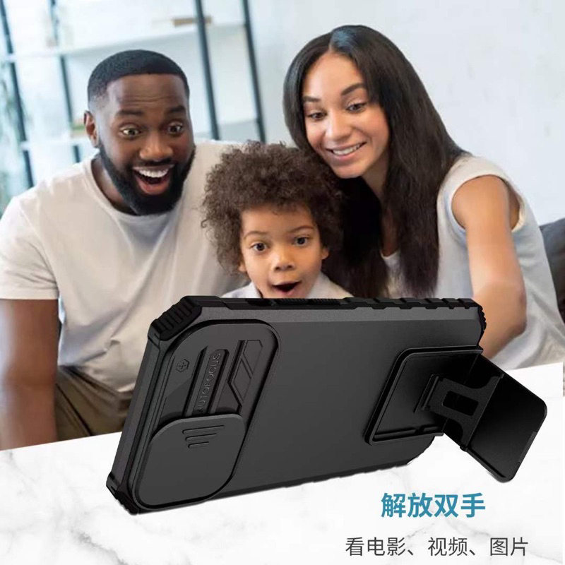 Soft Case Anticrack Stand Dudukan + tutup kamera untuk Realme 5 Realme5i Realme5s Realme C12 C15 C17