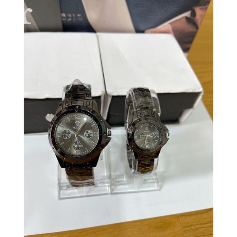 Terima Cod)Jam Tangan Couple Rolex Fashion Strap Rantai)1pasang aku