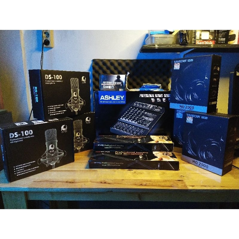 paket podcast 3 orang mic condenser bagus DS100