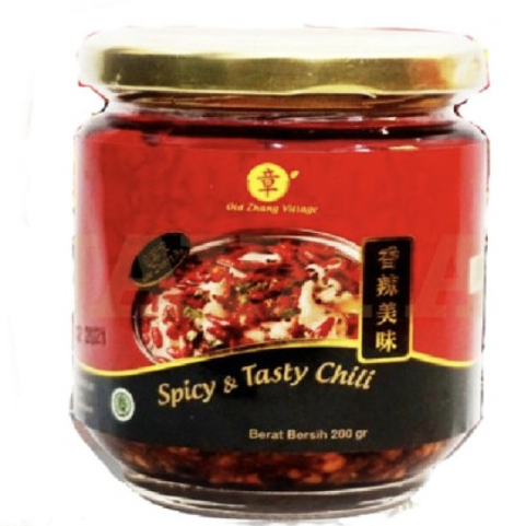Old Zhang Village Spicy &amp; Tasty Chili Oil Cabe Dalam Minyak 200gr Bumbu Cabe Minyak