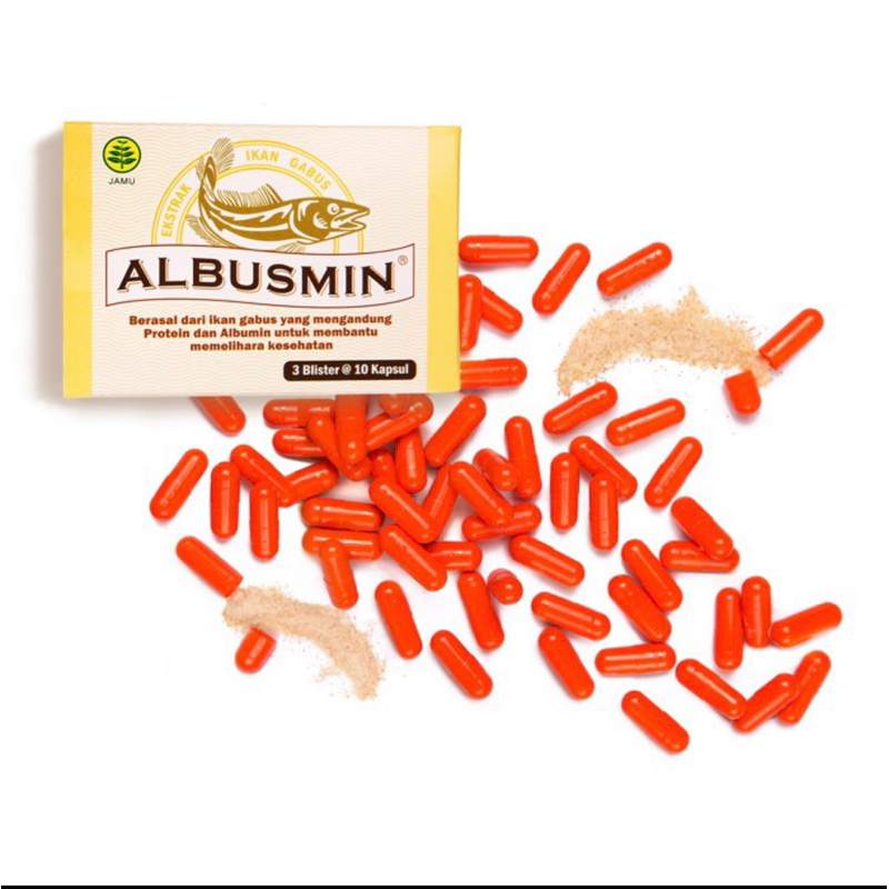 Albusmin 3 Blister @ 10 Kapsul / Imunitas / Daya Tahan Tubuh / Protein