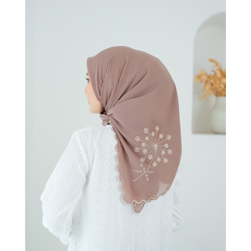 Koyu Hijab Beauty Lace Embroidery Dandelion