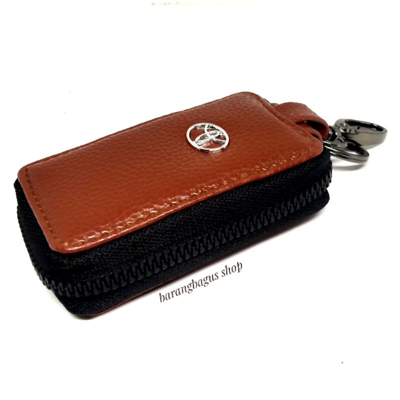 Dompet Hardcase Tempat Remote Mobil keyless Kulit Gantungan TOYOTA