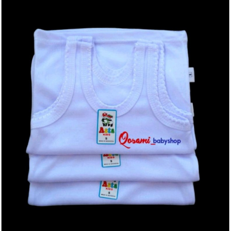 ASTA KIDS 6 pcs  Putih Kaos Dalam Anak - Anak Uk S, M, L, XL SNI