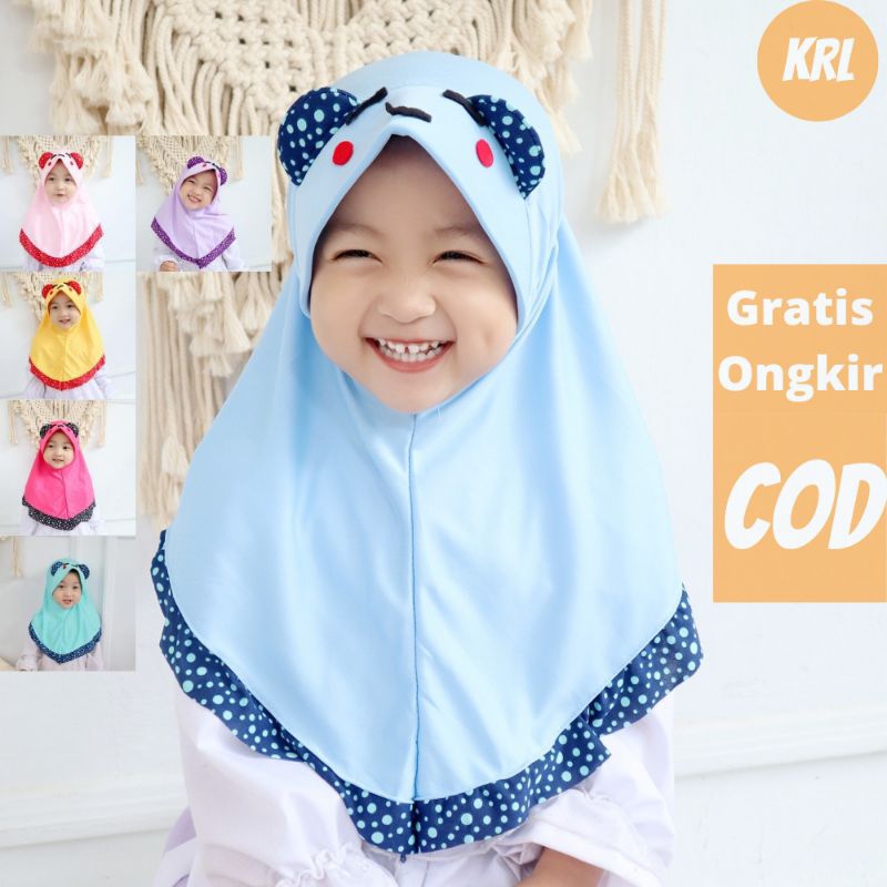 HIJAB BAYI MIKKY KARAKTER POLKA / HIJAB BAYI LUCU / HIJAB BAYI / HIJAB ANAK / KERUDUNG ANAK