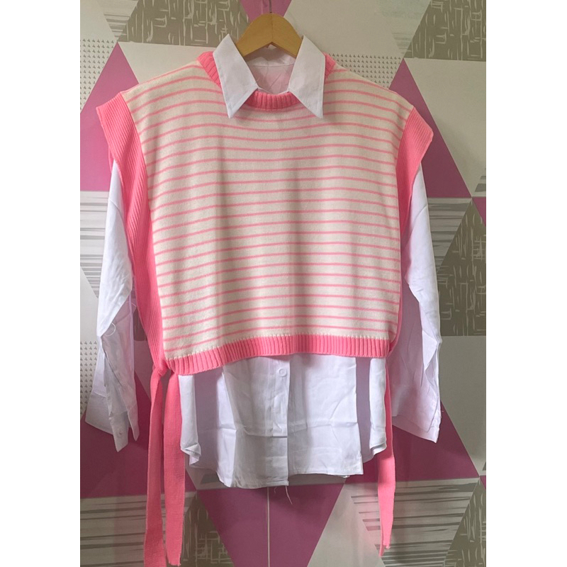 treenicolor yura atasan wanita salur/rompi tali premium