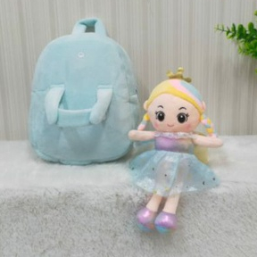 Ransel Boneka Mermaid Size 24cm/bagpack anak lucu/tas boneka lepas/ransel putri duyung/Tas cewe pelangi/