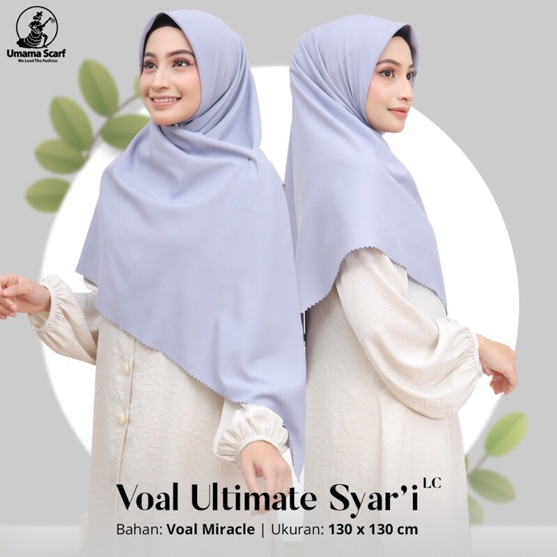 UMAMA Syar'i segi empat laser cut VOAL ULTIMATE SYARI LC Ori  Umama Scarf jumbo polos 130X130