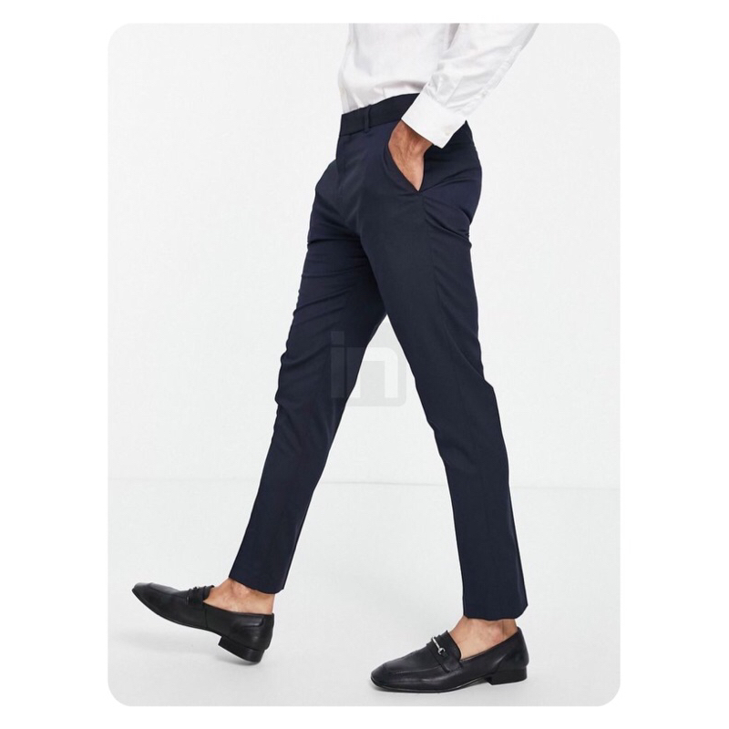 Celana Panjang Bahan Semi Wool Kain Dasar Trousers Formal Kerja Kantor Slimfit Pria