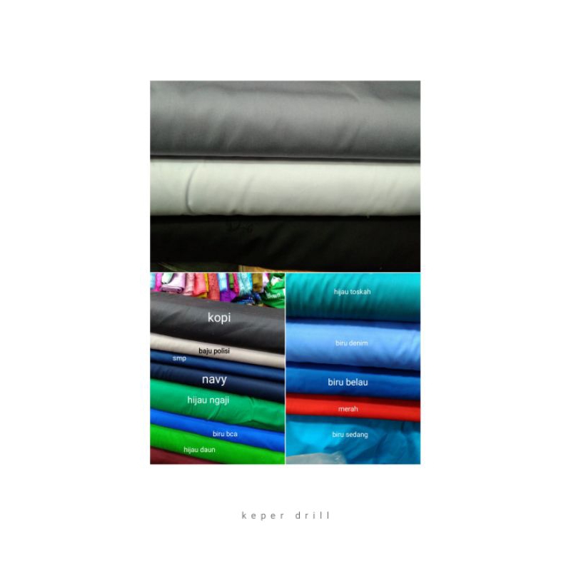 kain keper drill (harga per 0,5 meter)
