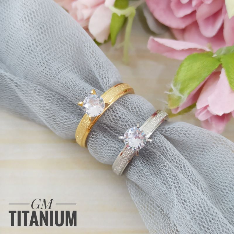 Cincin Titanium Pasir Gold CC637/CC638