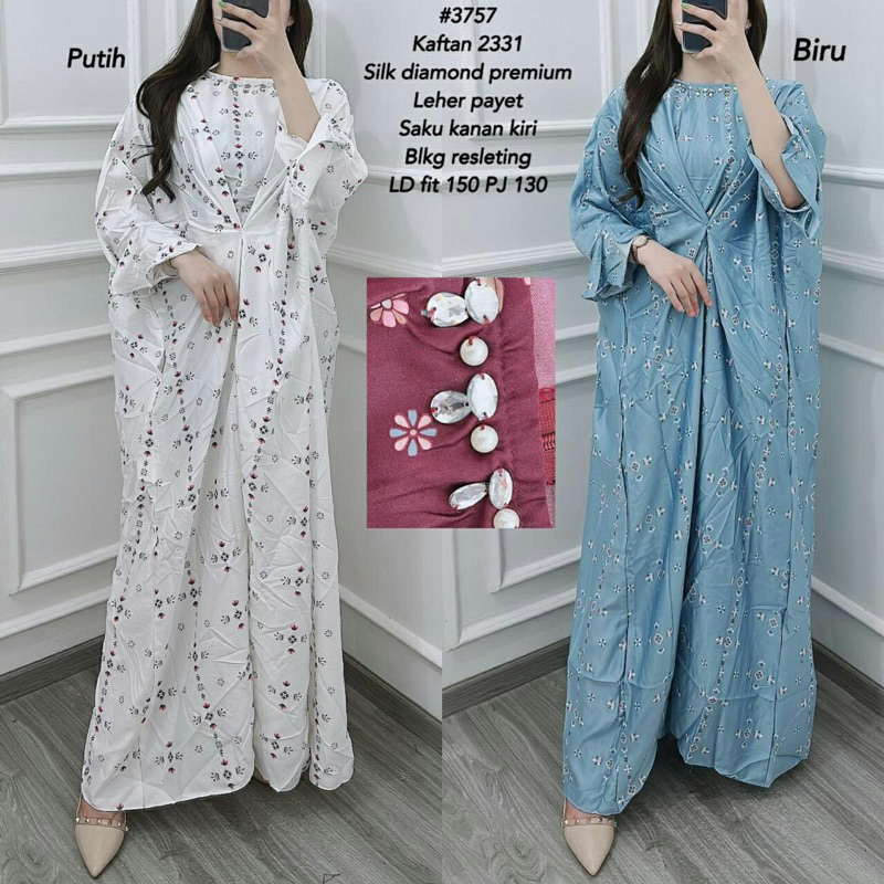 kaftan silk diamond premium lebaran fit jumbo bigsize