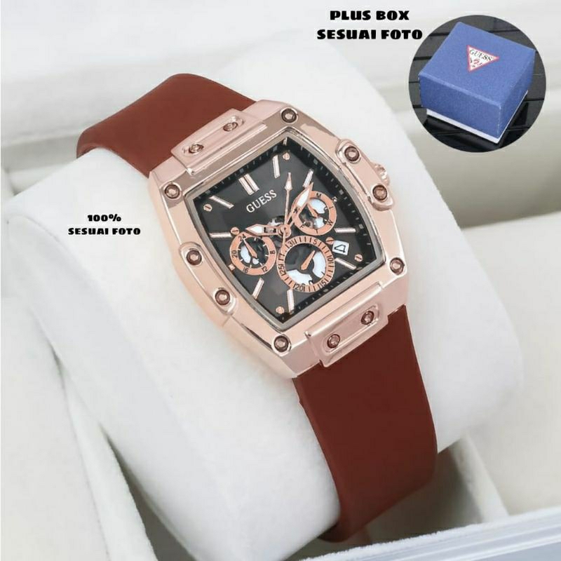 Jam Tangan Guess Wanita Rubber Anti Air Kasual Bisa COD