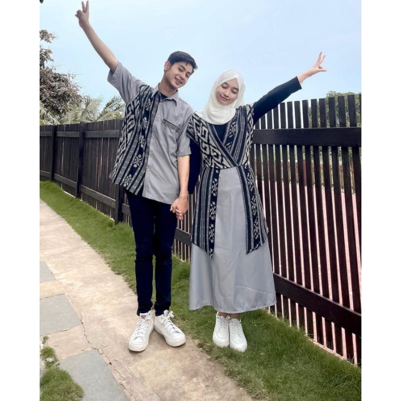 READY STOCK, SET COUPLE NAOMY ABU BAJU TENUN COUPLE DRESS GAMIS TENUN DRESS TENUN COUPLE TENUN DRESS