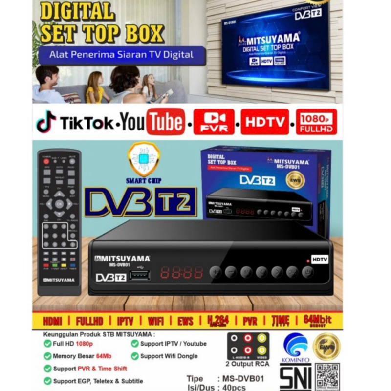 Set Top Box TV Digital STB Alat Penerima Siaran MITSUYAMA FREE HDMI