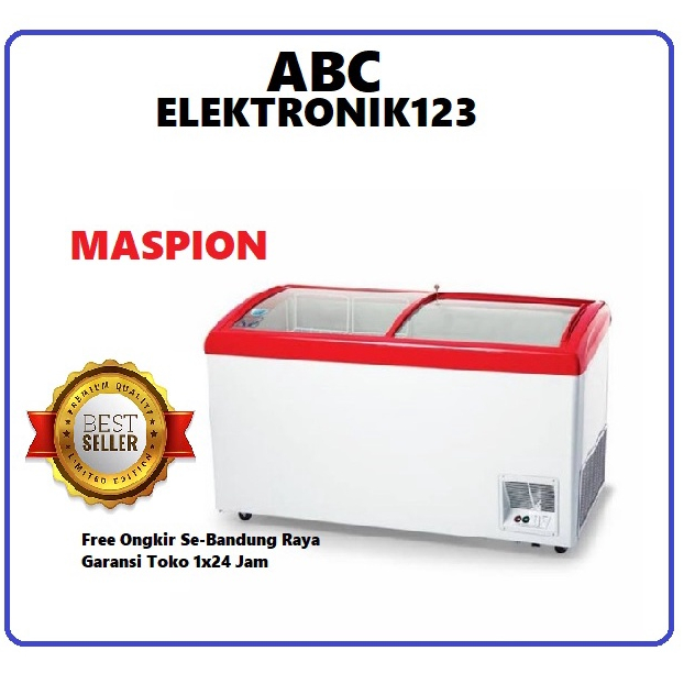 FREEZER Maspion UFH-300CRD CHEST FREEZER 300 LITER KACA UFH 300 CRD