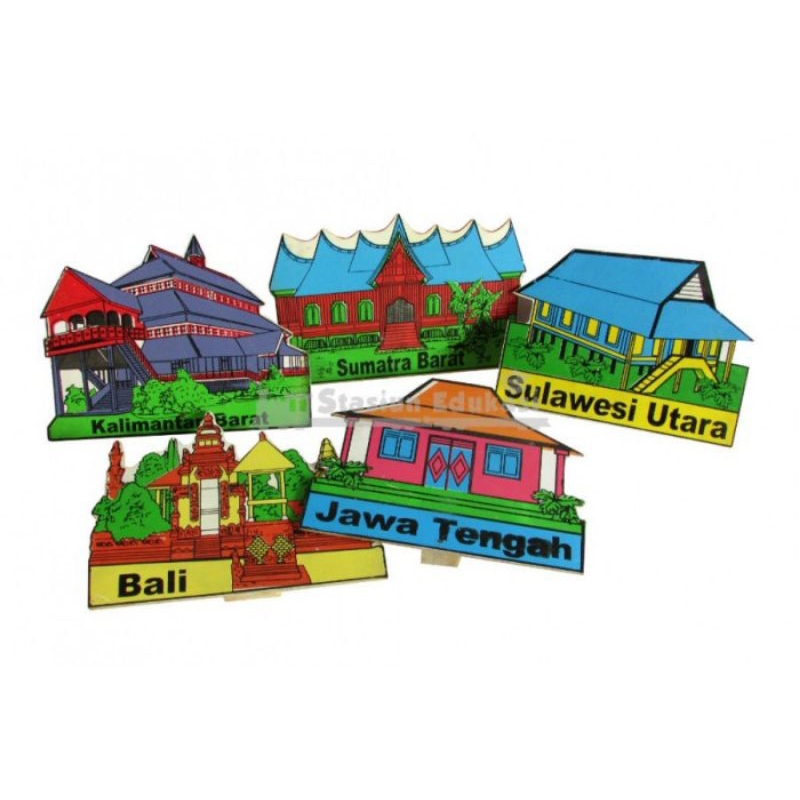 Mainan Berdiri Maket Rumah Adat