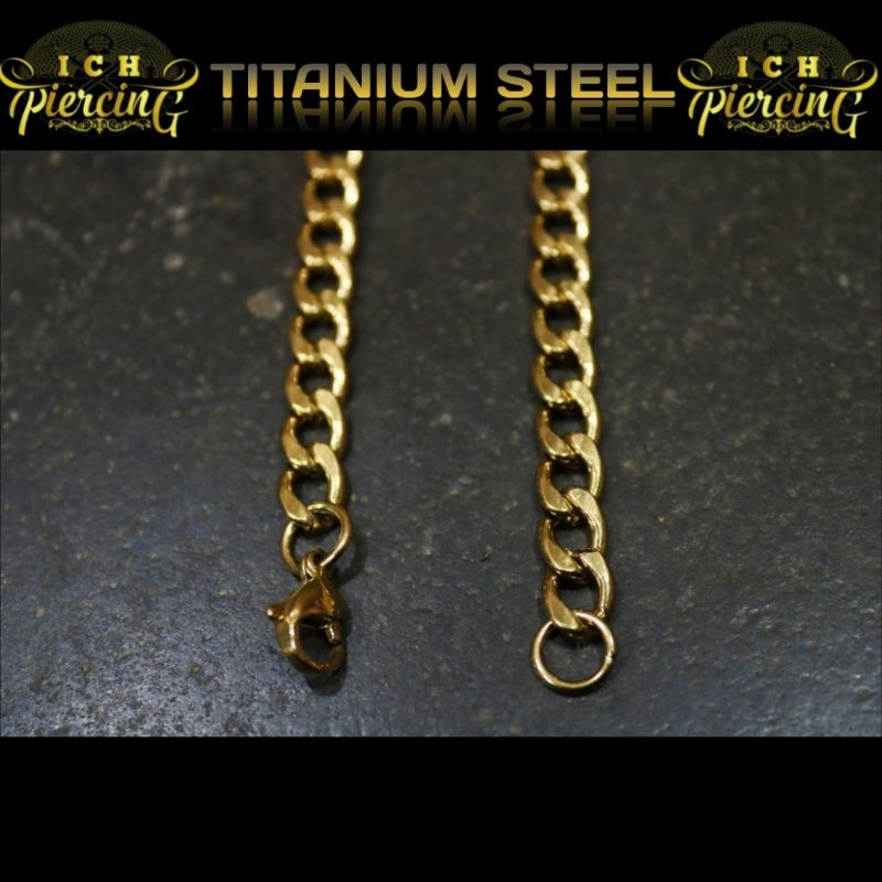 kalung rantai gold 3 variasi terbaru / kalung rantai padat gold/ kalung rantai titanium warna gold