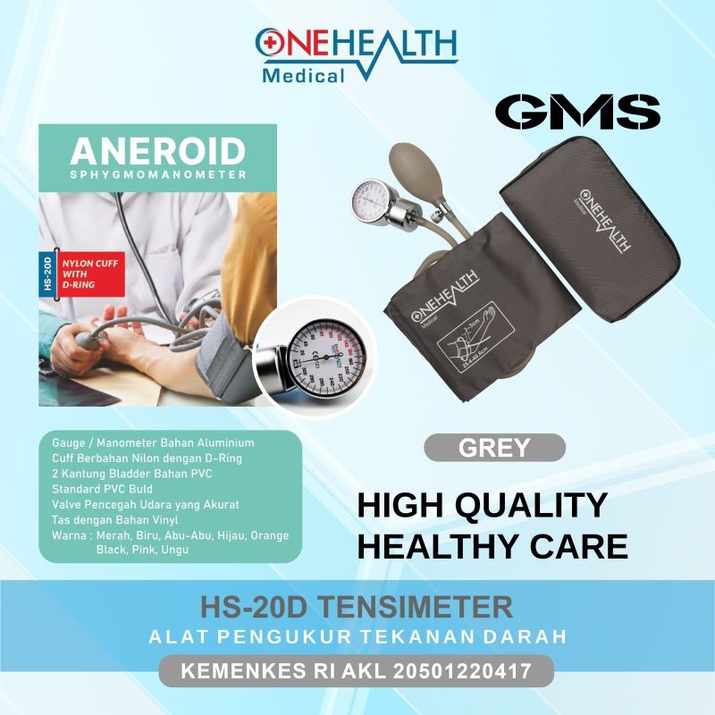 Tensimeter Aneroid Transparant HS - 20D Onehealth / Alat Ukur Tekanan Darah